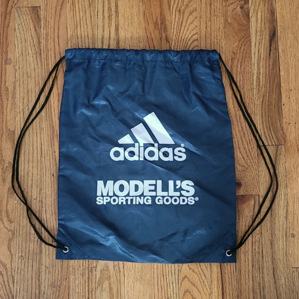 Adidas Navy White 3 Stripe Logo Drawstring Nylon